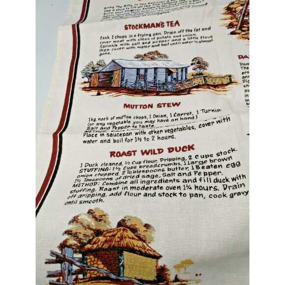 TEA TOWEL AUSTRALIAN OUTBACK RECIPES Design Hand Cloth Cooking - Picture 5 of 9